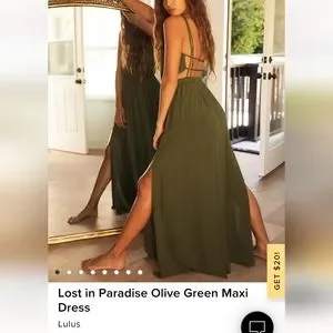 Lost in paradise cheap olive green maxi dress